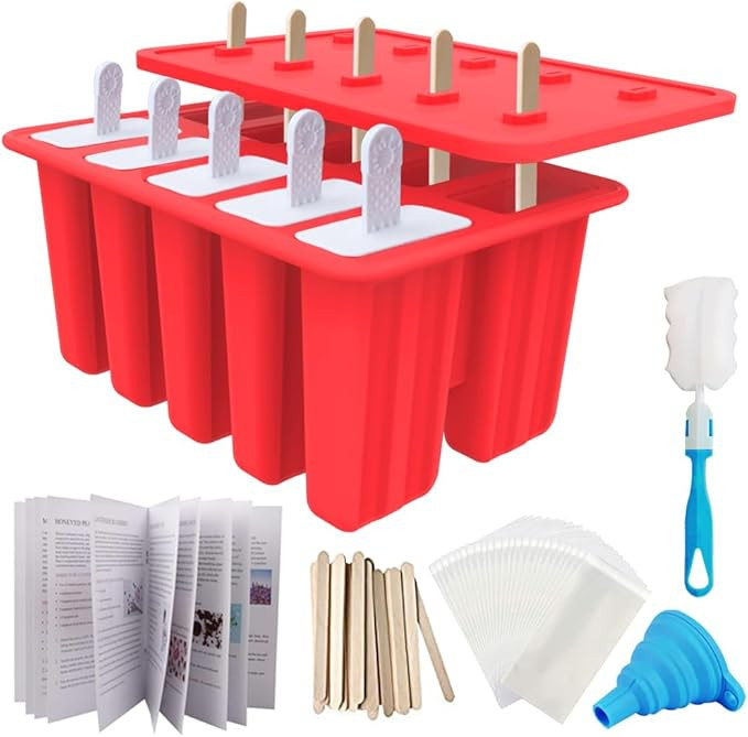 Miaowoof Homemade Popsicle Molds, 10-Cav Non-BPA Silicone Ice Pop Maker, with 50 Sticks, 50 Bags,... | Amazon (US)