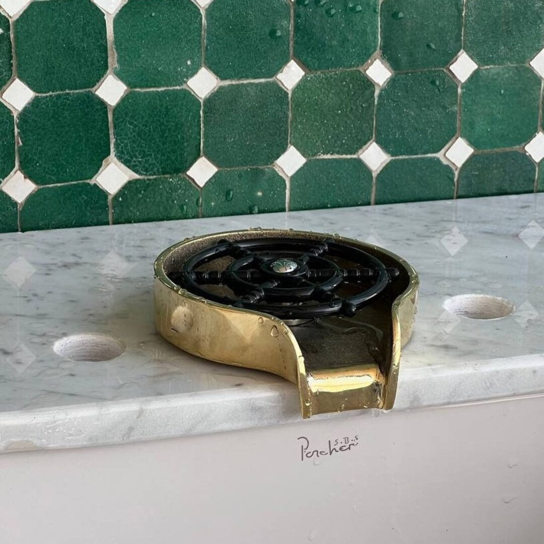 Handmade Glass Sink Rinser With High Pressure Solid Unlacquered Brass - Etsy | Etsy (US)