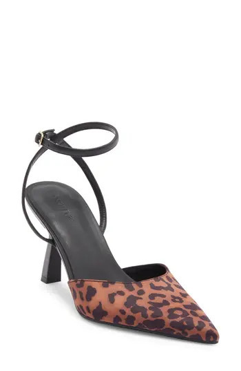 Open Edit Neesha Ankle Strap Pump in Tan Multi Leopard at Nordstrom Rack, Size 9 | Nordstrom Rack