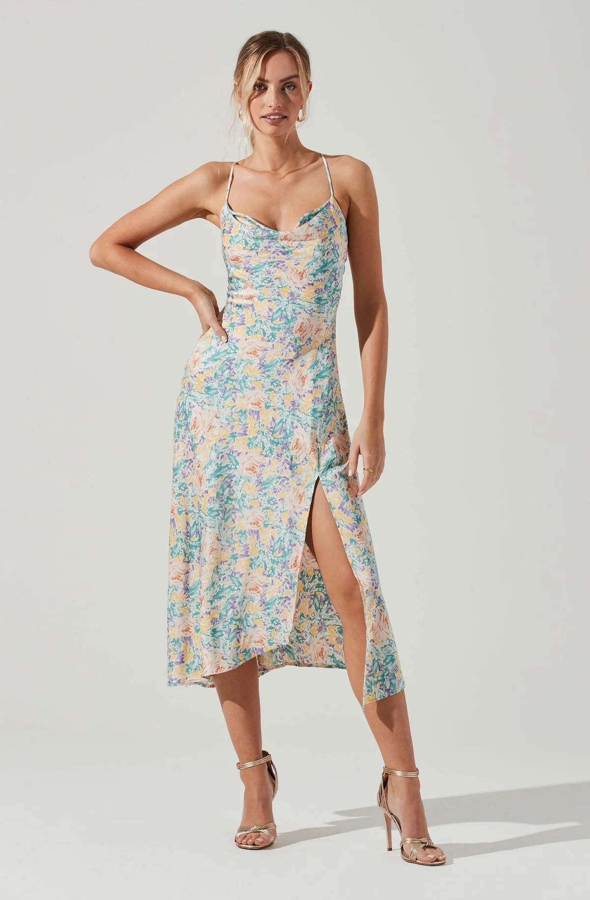 Gaia Floral Midi Dress | ASTR The Label (US)