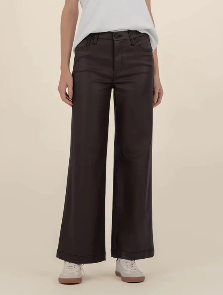 Kut from the Kloth Meg High Rise Fab Ab Wide Leg Coated Pants with Wid | JAYNE