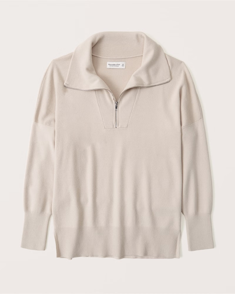 LuxeLoft Oversized Legging-Friendly Half-Zip | Abercrombie & Fitch (US)