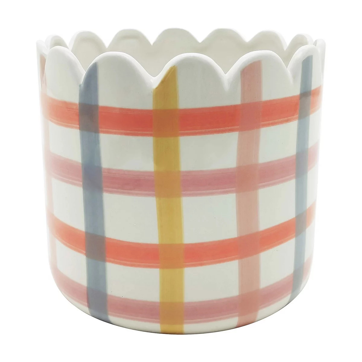 Sonoma Goods For Life® Large Multi-Plaid Scalloped Planter Table Decor | Kohl's