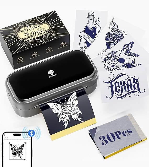 Phomemo TP31 Wireless Tattoo Stencil Printer with 30pcs Transfer Paper, Compatible with Phone & T... | Amazon (US)
