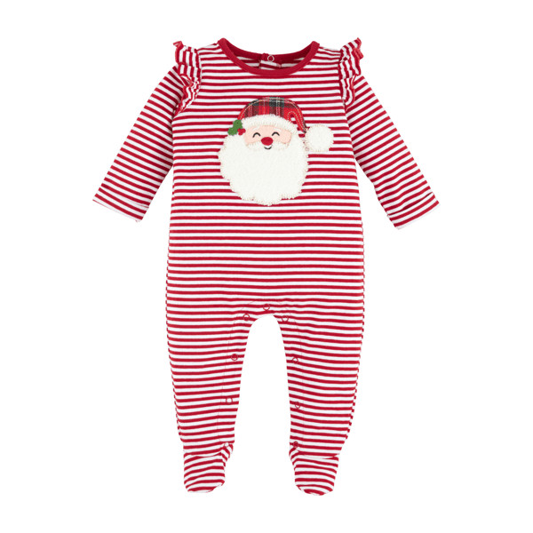 Santa ruffle baby sleeper | Mud Pie