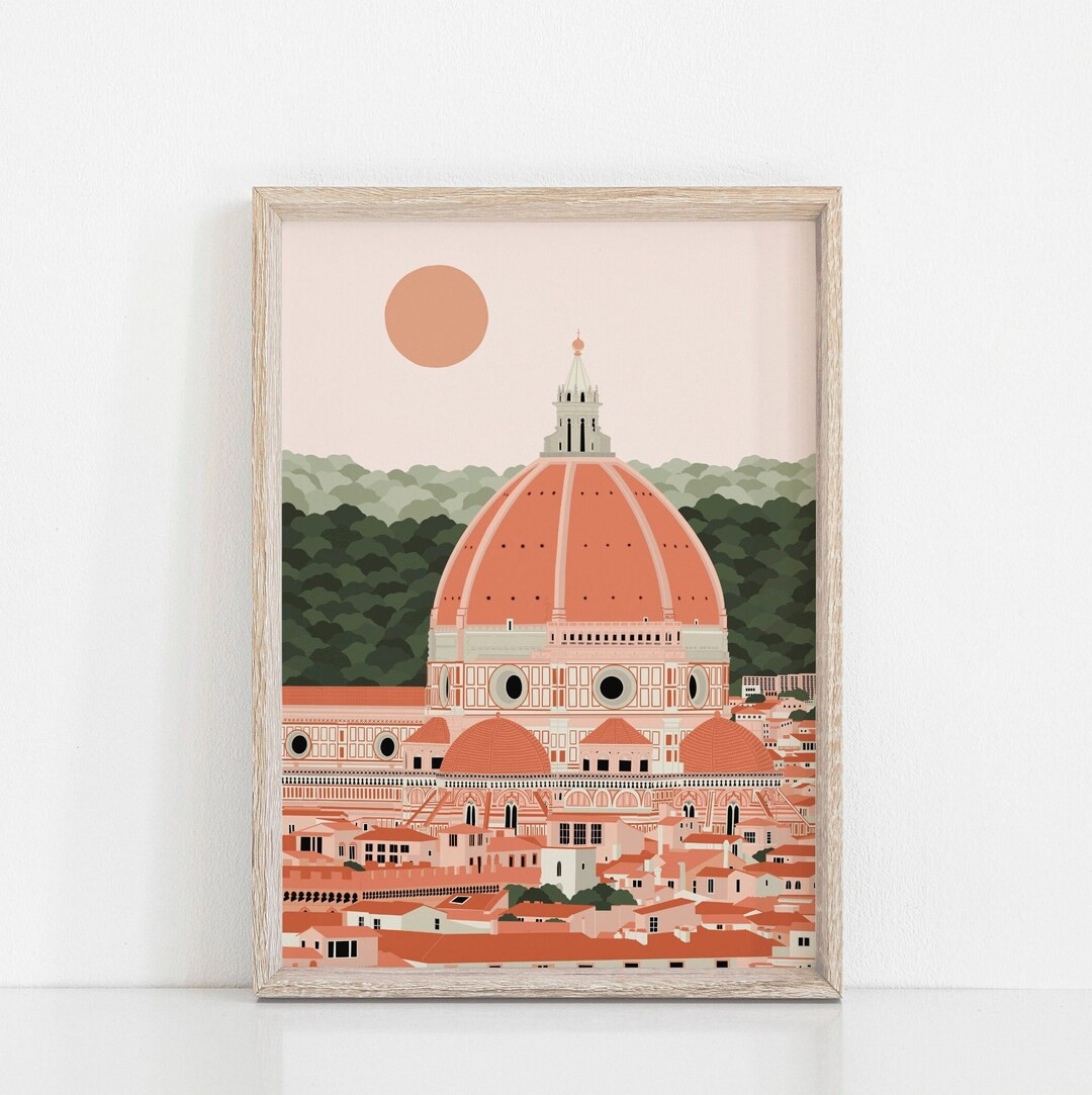 Florence Print / Italy Print / Duomo Cathedral Illustration / - Etsy | Etsy (US)