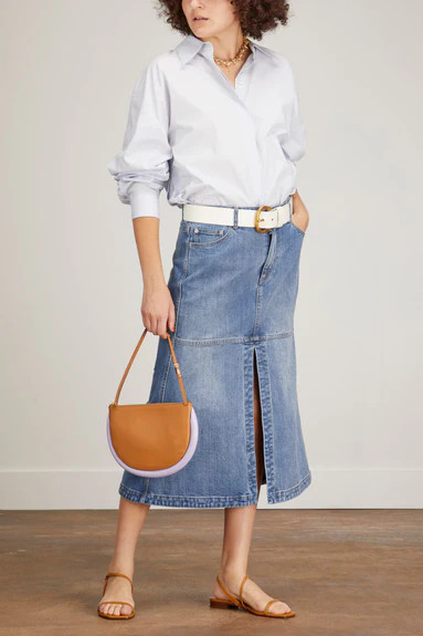 Denim Skirt in Classic Blue | Hampden Clothing