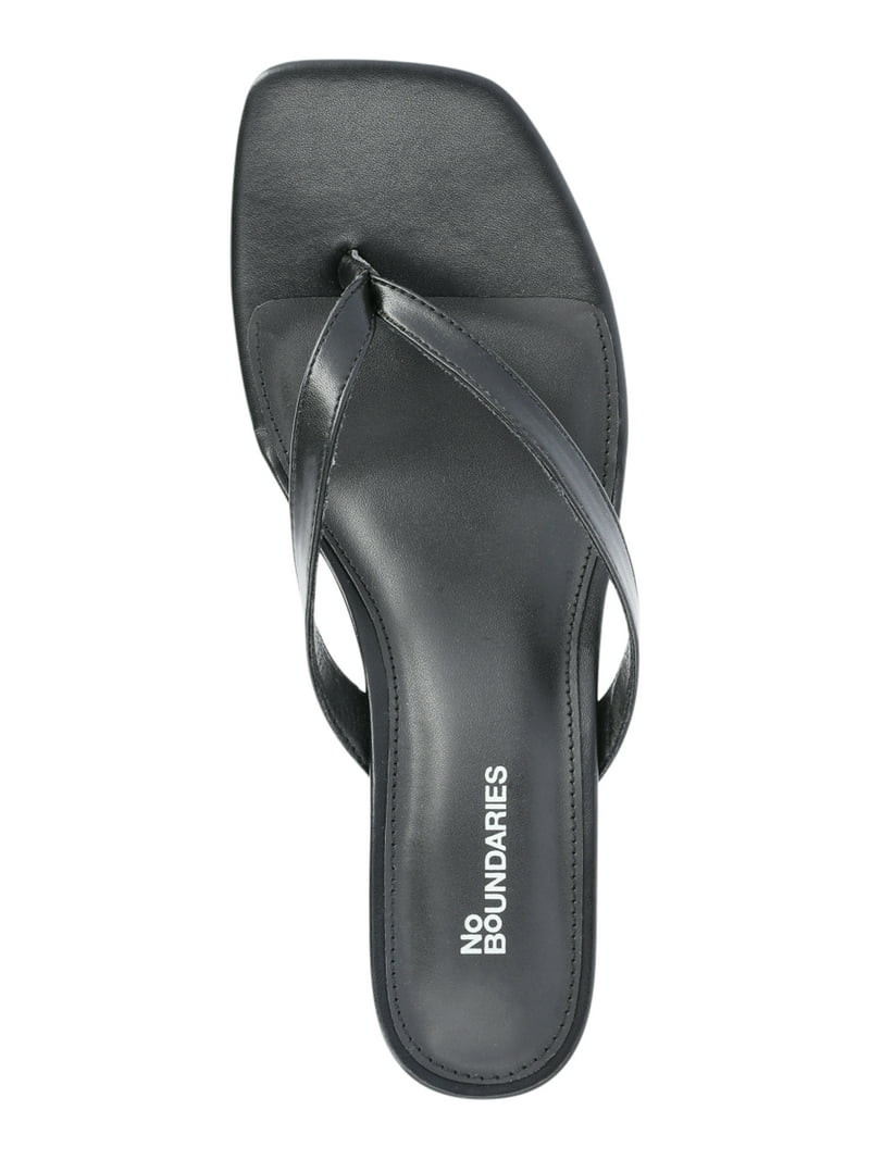 No Boundaries Kitten Heel Thong Sandals, Women’s | Walmart (US)
