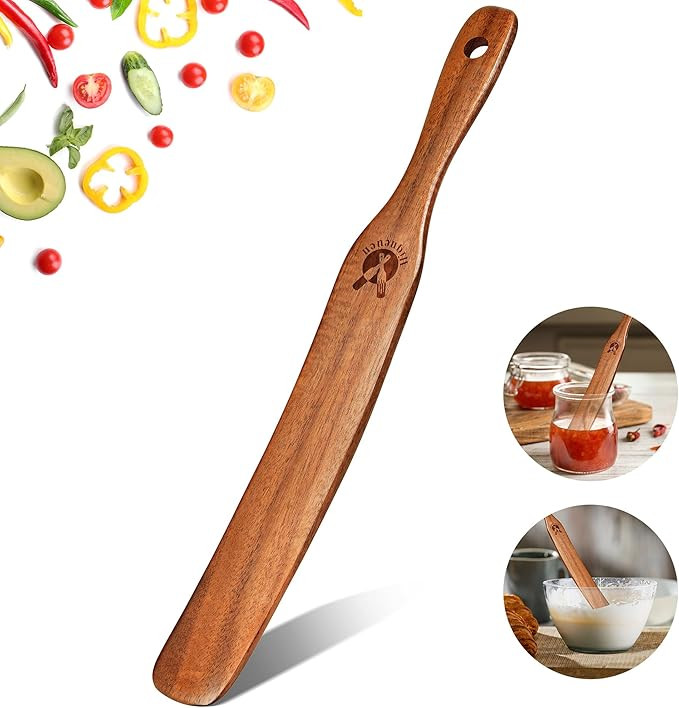 Skinny Spurtle for Sourdough Starter, Mixing, Reaching Bottom of Jar, Dough Whisk, Natural from H... | Amazon (US)