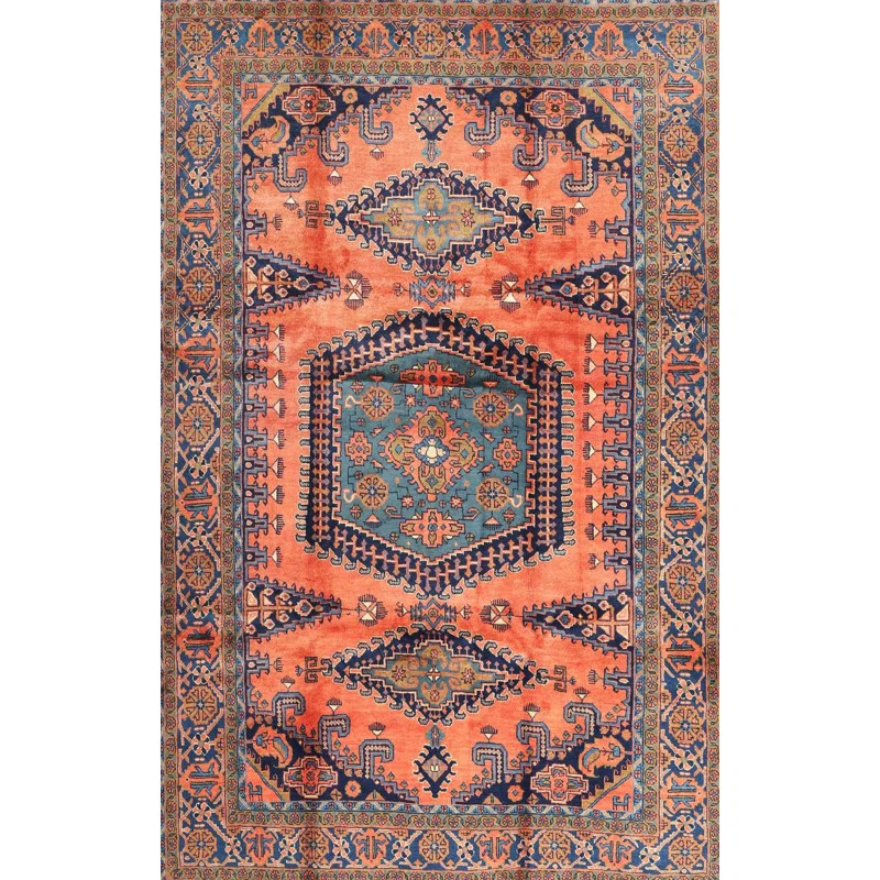 Asheville Oriental Area Rug in Orange/Brown/Blue | Wayfair North America