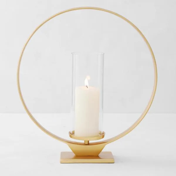 Cirque Pillar Holder | Gold | Candle Holder | Z Gallerie | Large 4" Diameter x 10"H | Aluminum | Z Gallerie