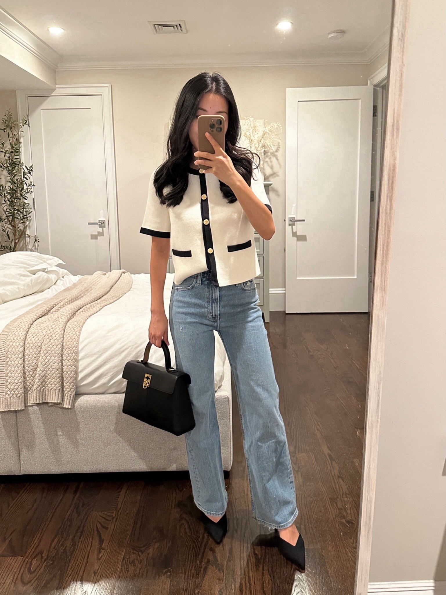 Code AFJEAN for extra 15% off FYI there are two “medium” washes, select the one in the third row of colors and it’s almost fully stocked in short and extra short! 

• 90s high rise relaxed jeans in Medium size 24 Extra Short. This length works on me with flats or a kitten heel. 

• sold out - older Abercrombie short sleeve lady jacket cardigan sweater xxs. Linked similar options currently available

 • old h&m heels 

• Cafune stance bag not linkable

#LTKSeasonal #LTKSaleAlert #LTKFindsUnder100