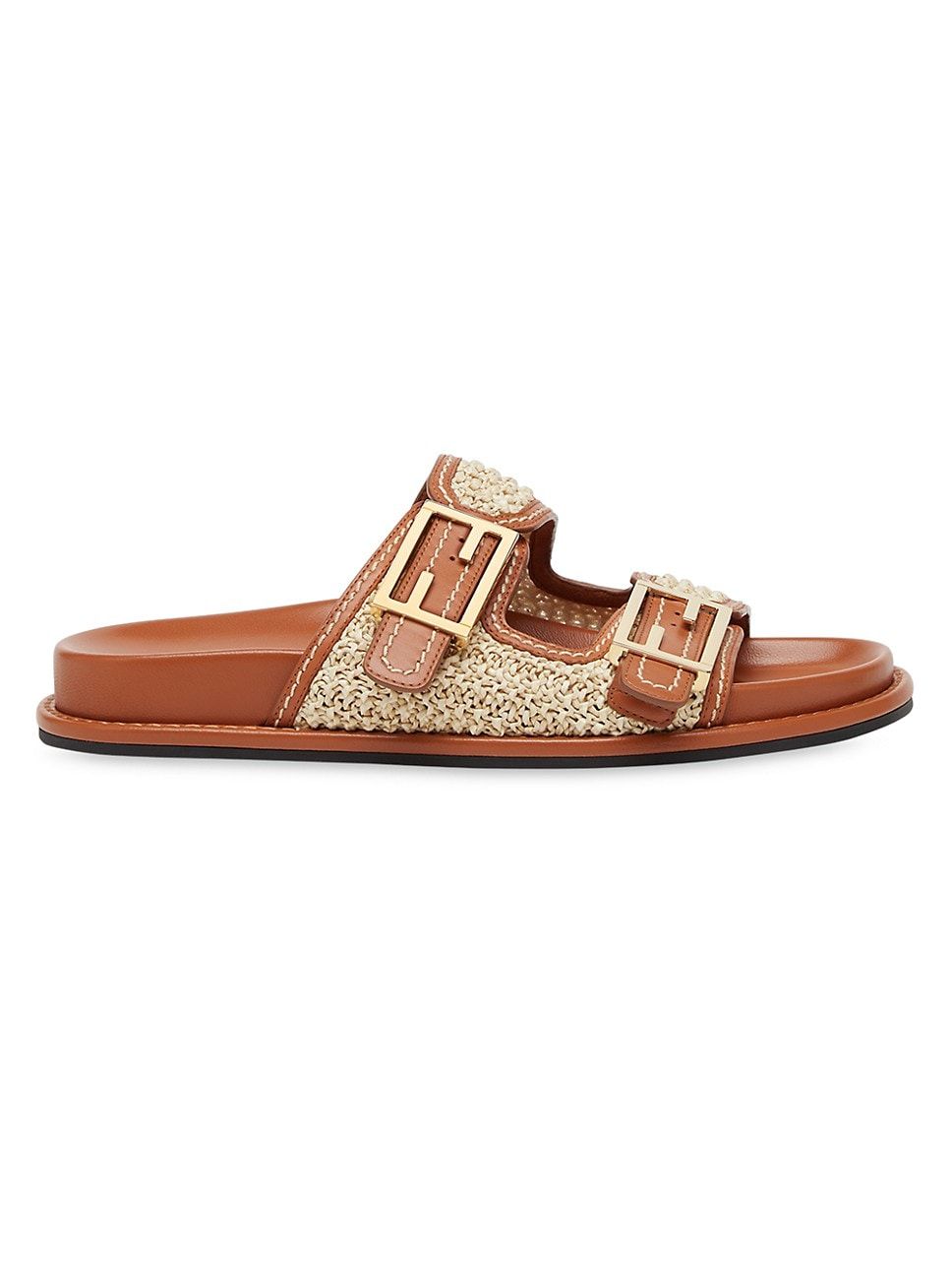 Two-Strap FF Buckle Sandals | Saks Fifth Avenue