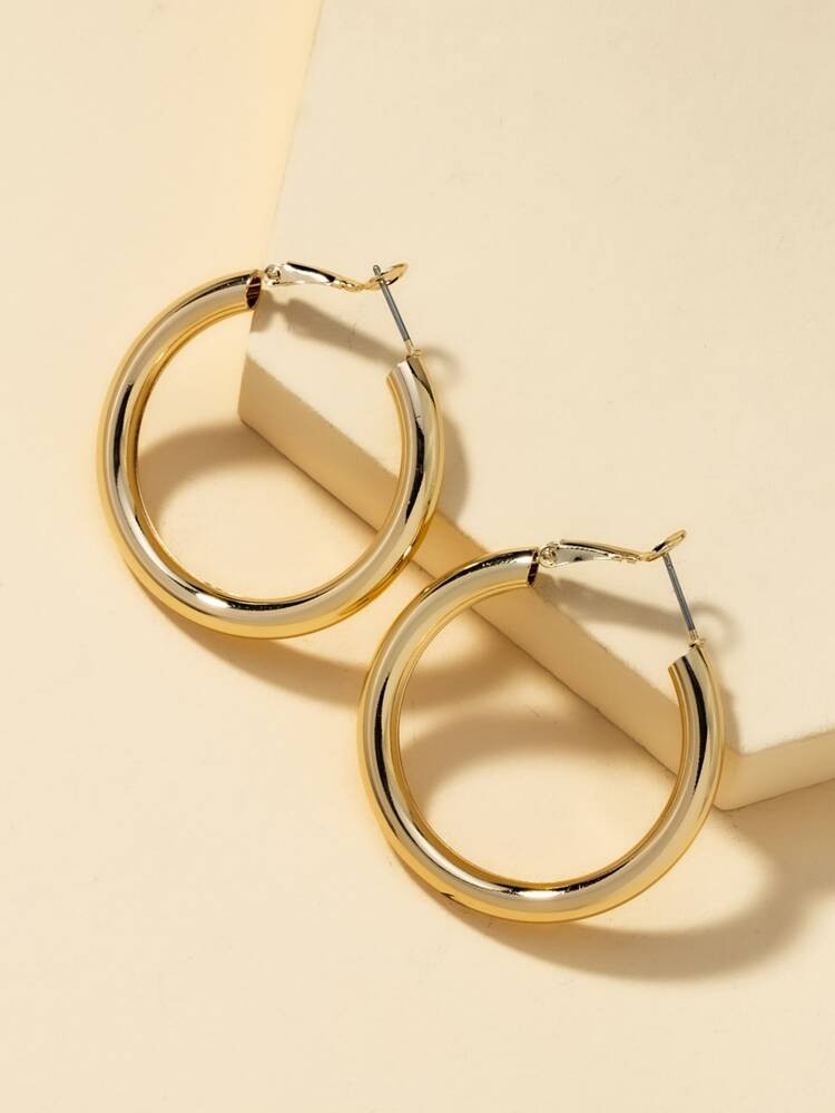 2pcs Minimalist Hoop Earrings | SHEIN