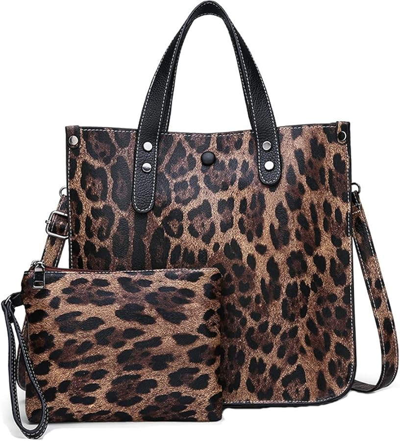 Downupdown Women Handbags and Purse Animal-print Leather Shoulder Bag Satchel Handbag Ladies Tote... | Amazon (CA)