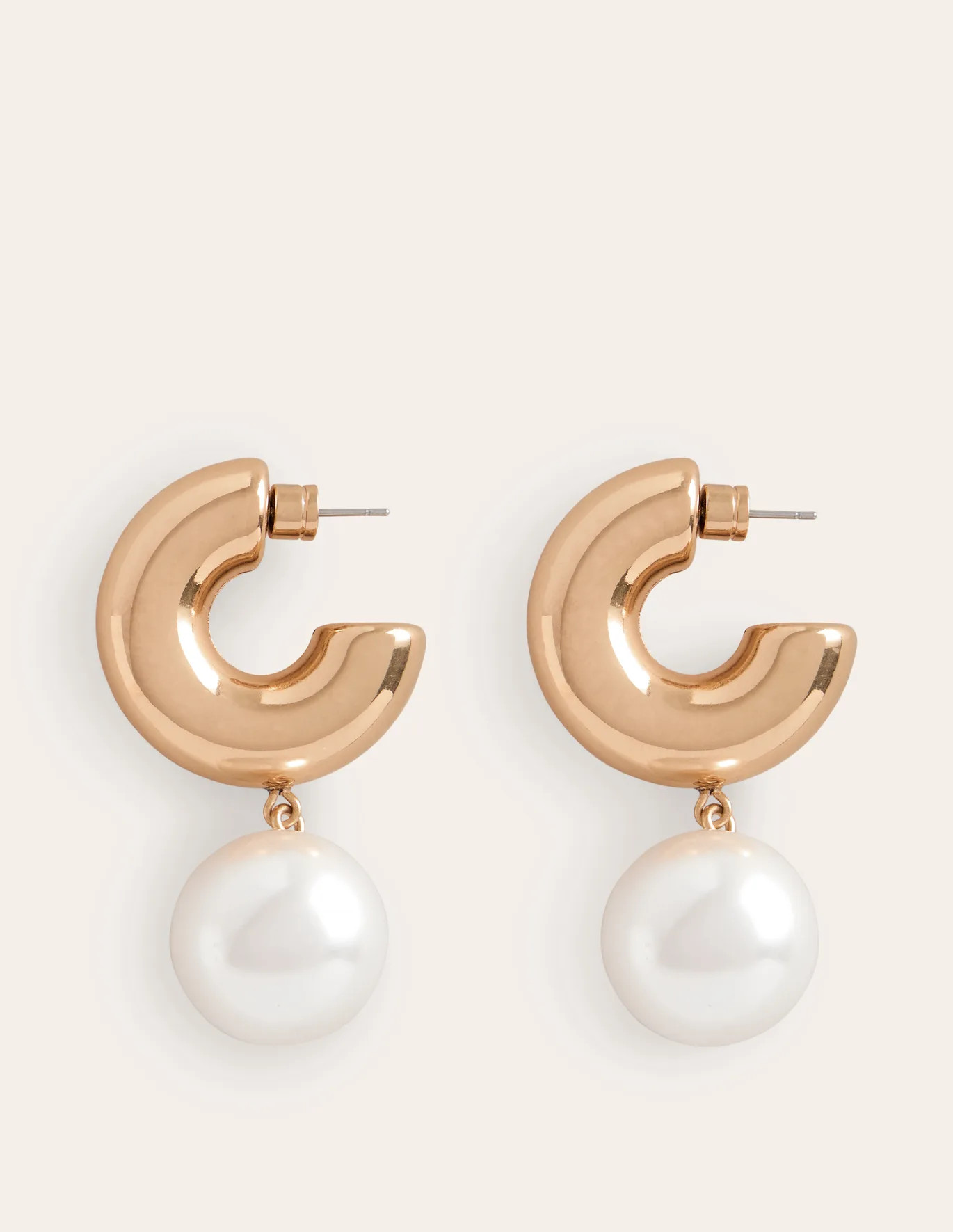 Faux Pearl Hoop Earrings | Boden UK