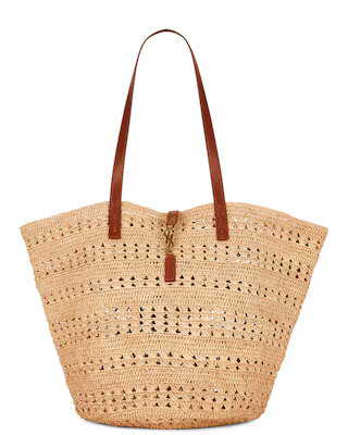 Saint Laurent Medium Panier Souple Bag in Naturale & Brick | FWRD | FWRD 