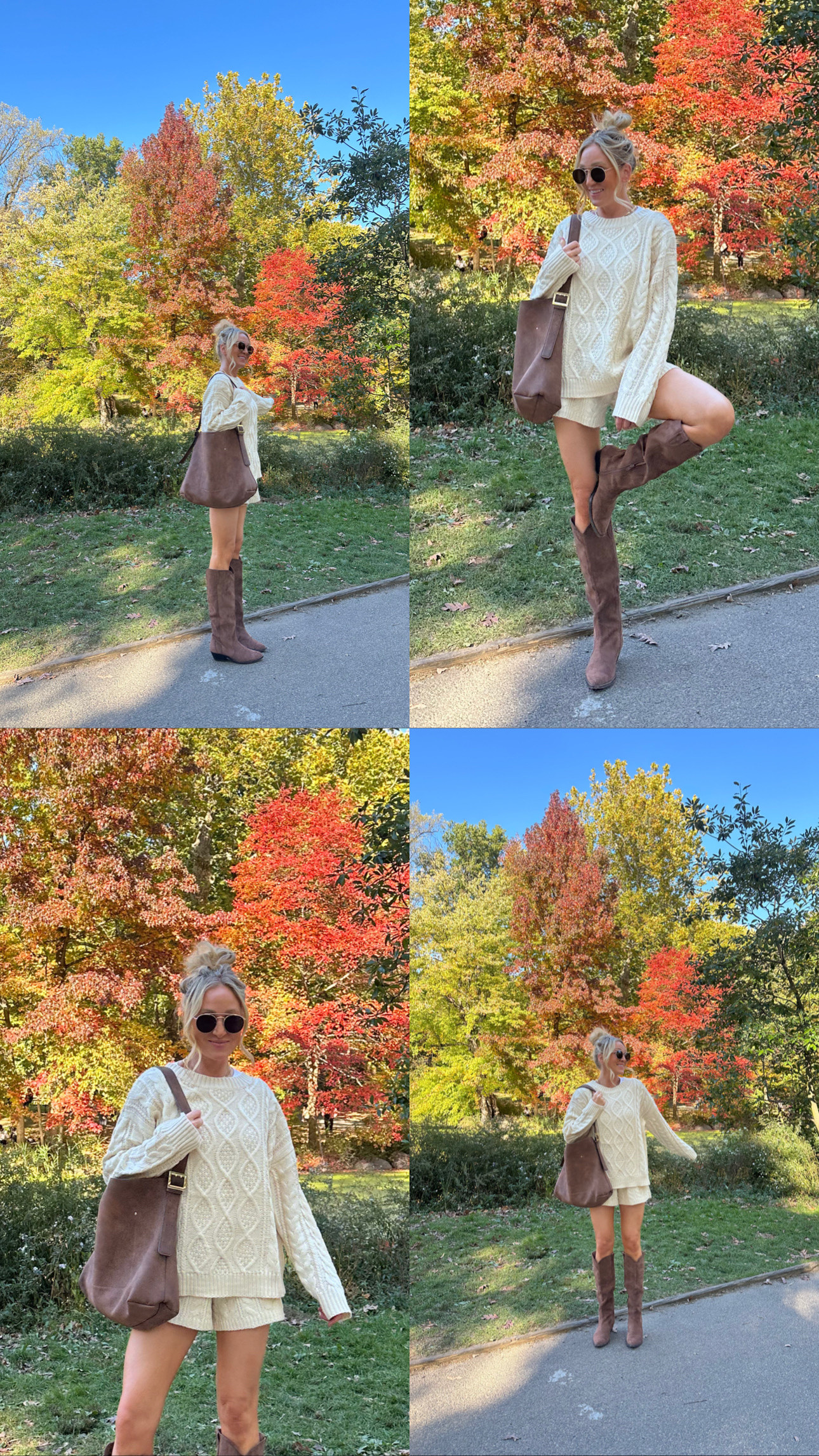 Cute Amazon set that’s a cable knit sweater and cable knit shorts- I’m wearing size M and like the oversized fit! Wear together or as separates! My chocolate suede fall boots are back in stock and run tts and are only $59!!! 

#LTKSeasonal #LTKSaleAlert #LTKFindsUnder50