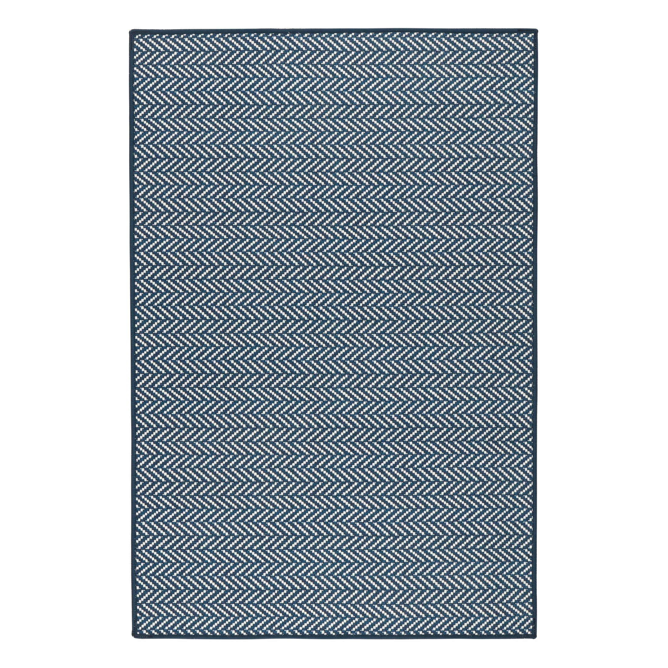 Herringbone Navy Machine Washable Rug - 8x10 | Annie Selke