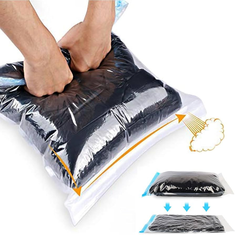 Compression Bags for Travel - Travel Essentials - 12 Pack Space Saver Bags - No Vacuum or Pump Ne... | Amazon (US)