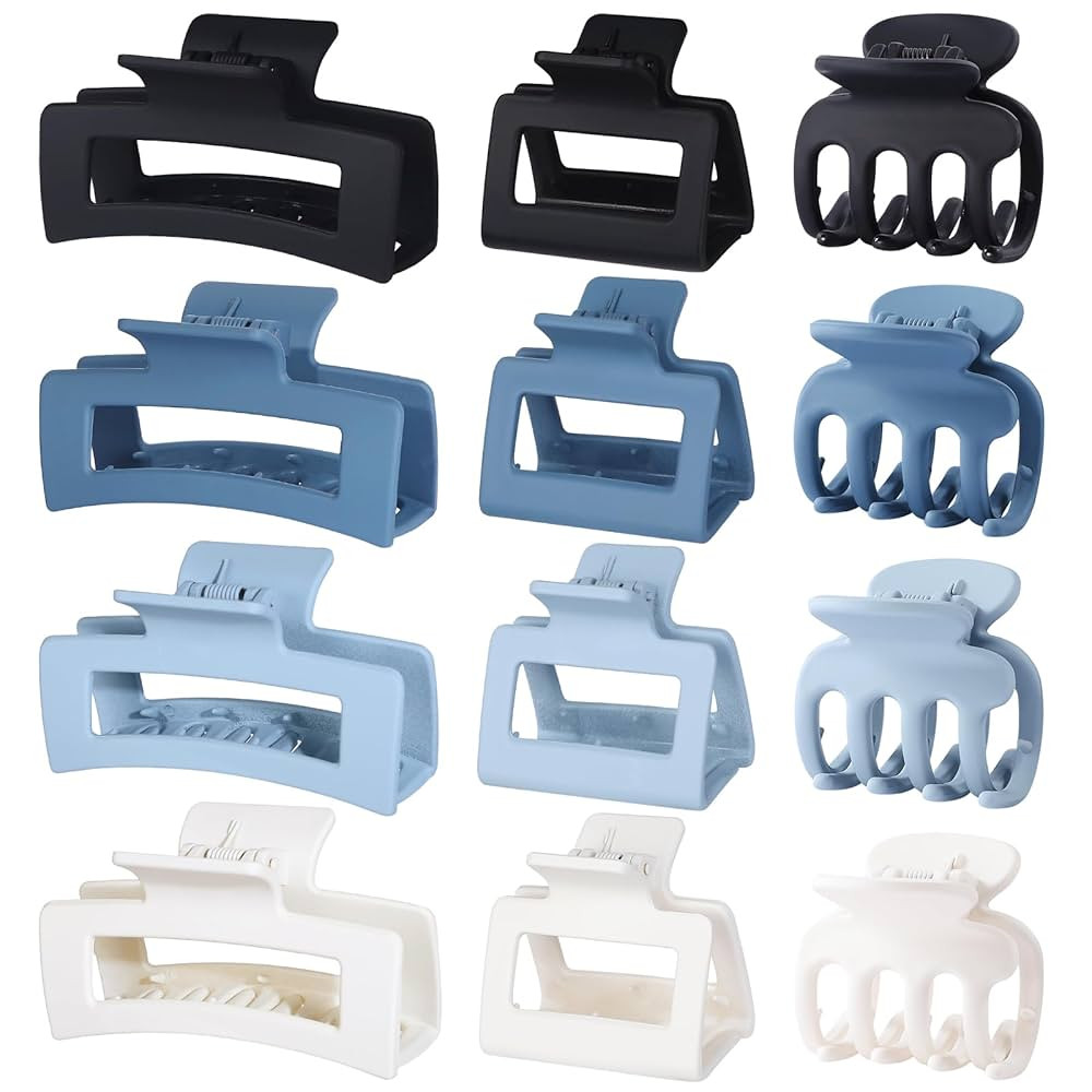 3 Styles Hair Clips for Women Small Medium Big Claw Clips for Thin Thick Hair 12 Pcs Hair Claw Cl... | Amazon (US)