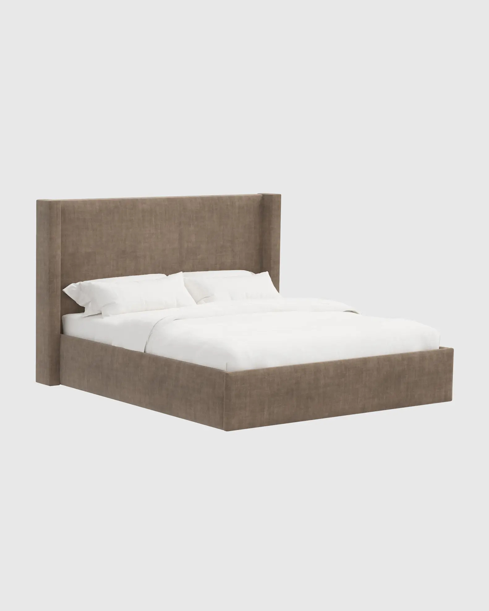 Vintage Velvet Wingback Bed - High Headboard | Quince