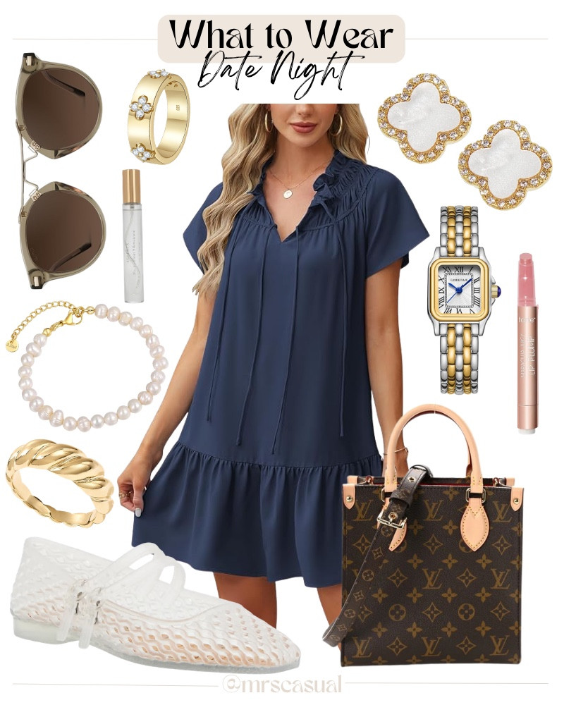 Easy, flattering, and so versatile. This navy dress works for dinner, brunch, or summer events with just a few chic accessories. ✨ 🔗⬇️

#LTKootd #LTKSeasonal #LTKOver40