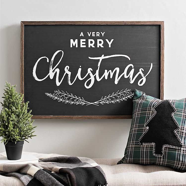 Black and White A Very Merry Christmas Plaque | Kirkland's Home