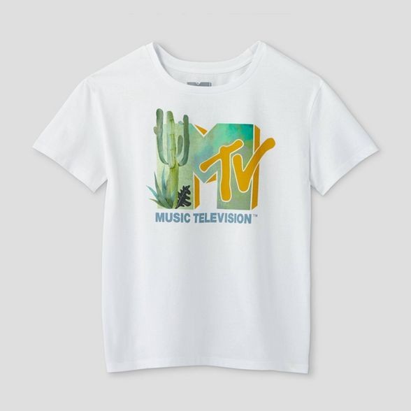 Women's MTV Cactus Short Sleeve Graphic T-Shirt (Juniors') - White | Target