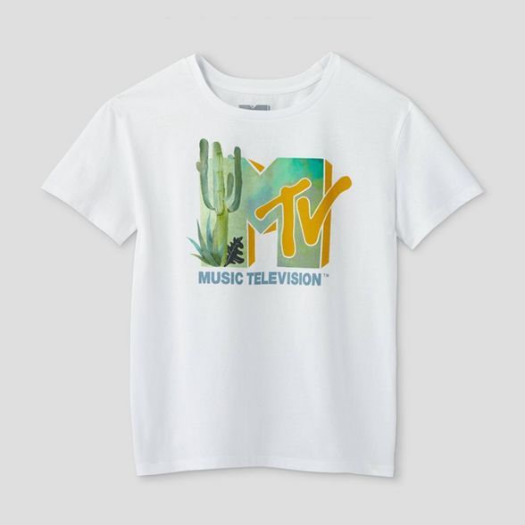 Women's MTV Cactus Short Sleeve Graphic T-Shirt (Juniors') - White | Target
