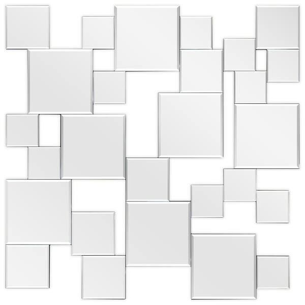 Elegant Cluster Wall Mirror,Beveled Squares Mirror,Bathroom Mirror, 32"x32" - Clear - 32" x 32" -... | Bed Bath & Beyond