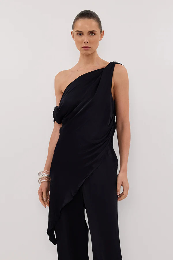 EVE INK ASYM SATIN TOP | DISSH