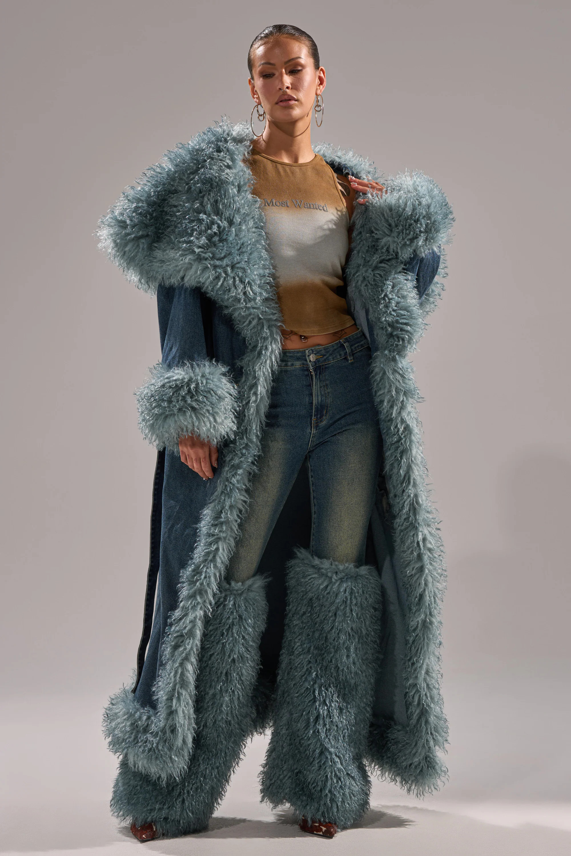 MOXIE FUR TRIM DENIM TRENCH | AKIRA