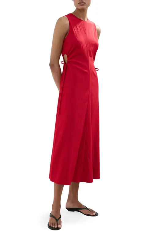 MANGO Side Cutout Sleeveless Dress in Red at Nordstrom, Size 2 | Nordstrom