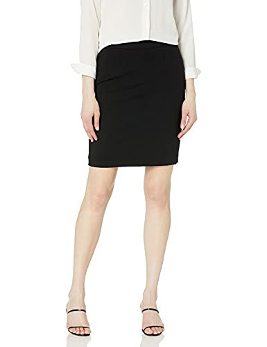 Calvin Klein Women's Classic Fit Straight Lux Suit Skirt, Black, 12 Petite | Amazon (US)
