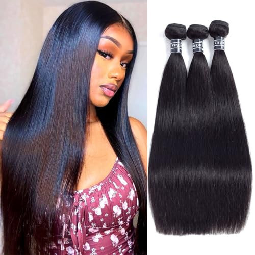 Amella Hair Brazilian Virgin Hair Straight Human Hair (20" 22" 24",300g)8A 100% Unprocessed Brazilian Straight Virgin Hair Extension Weaves Natural Black Color | Amazon (US)