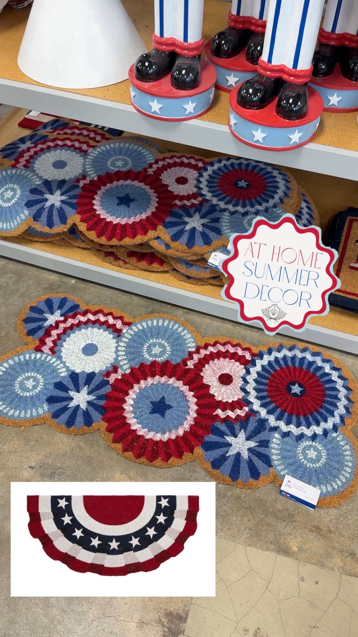 At home stores, red white and blue decor, patriotic decor, Memorial Day decor, Fourth of July decor, porch decor, summer porch, Fourth of July porch, celebrate 250, America 250, USA 250 

At Home has the cutest red white and blue decor for summer to celebrate America’s 250th Anniversary!🇺🇸 can’t wait to decorate the porch!😍 the oversized pennant flag door mats are SO CUTE!!🎆 



#LTKHome #LTKSeasonal