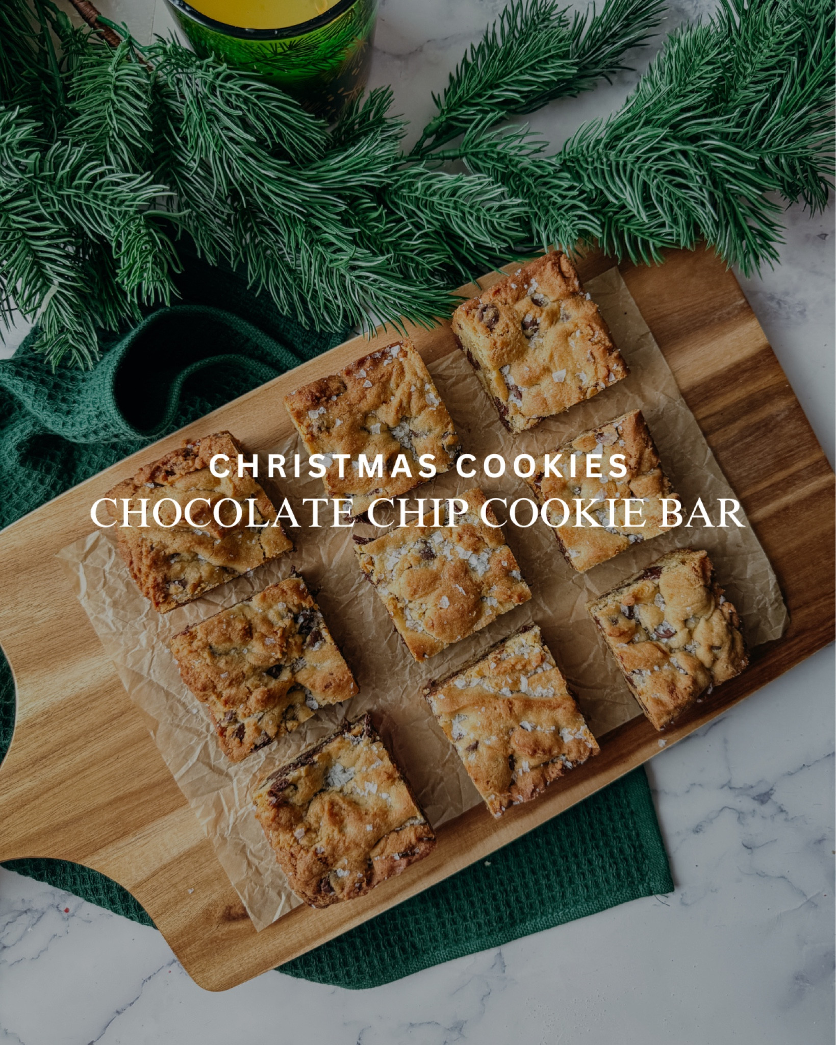 Chocolate chips and flakey sea salt creates the ultimate cookie bar. All the flavors of a cookie, but in a bar form. 

Recipe: https://kaylazenner.com/chocolate-chip-cookie-bars-with-flakey-sea-salt/

#LTKHoliday
