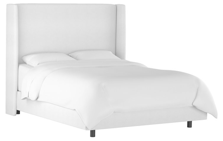 Kelly Wingback Wingback Bed, Snow | One Kings Lane
