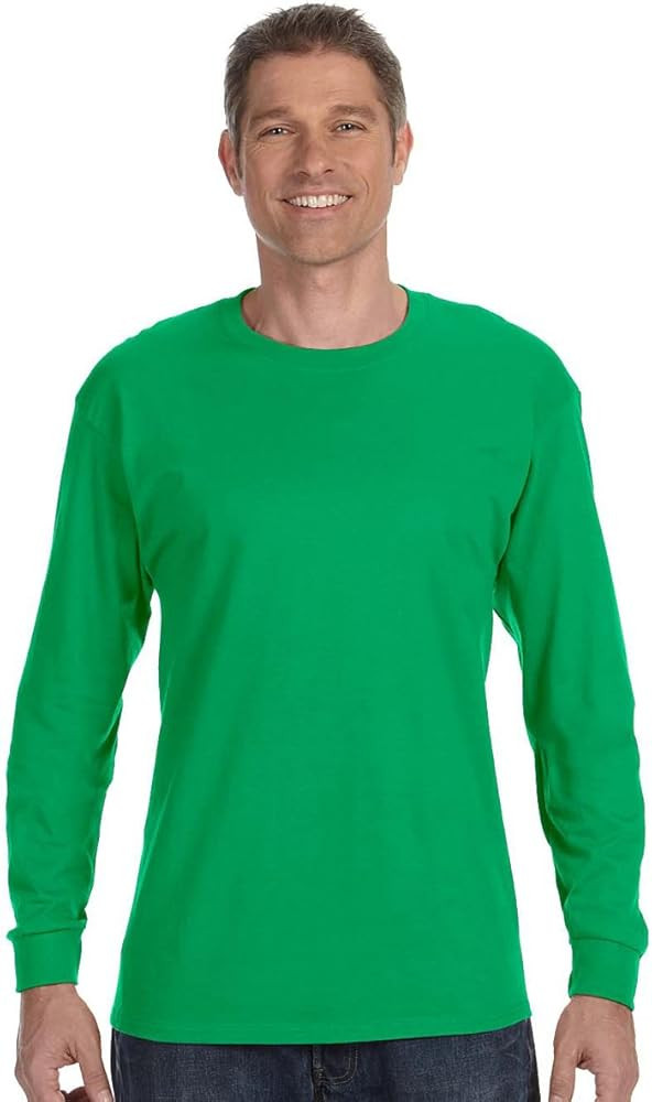 Gildan - Heavy Cotton 100% Cotton Long Sleeve T-Shirt-XL (Irish Green) | Amazon (US)