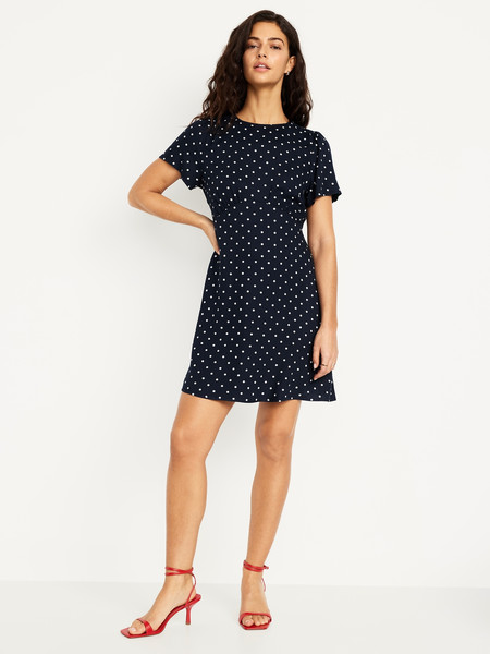 Printed Crepe Mini Dress | Old Navy (US)