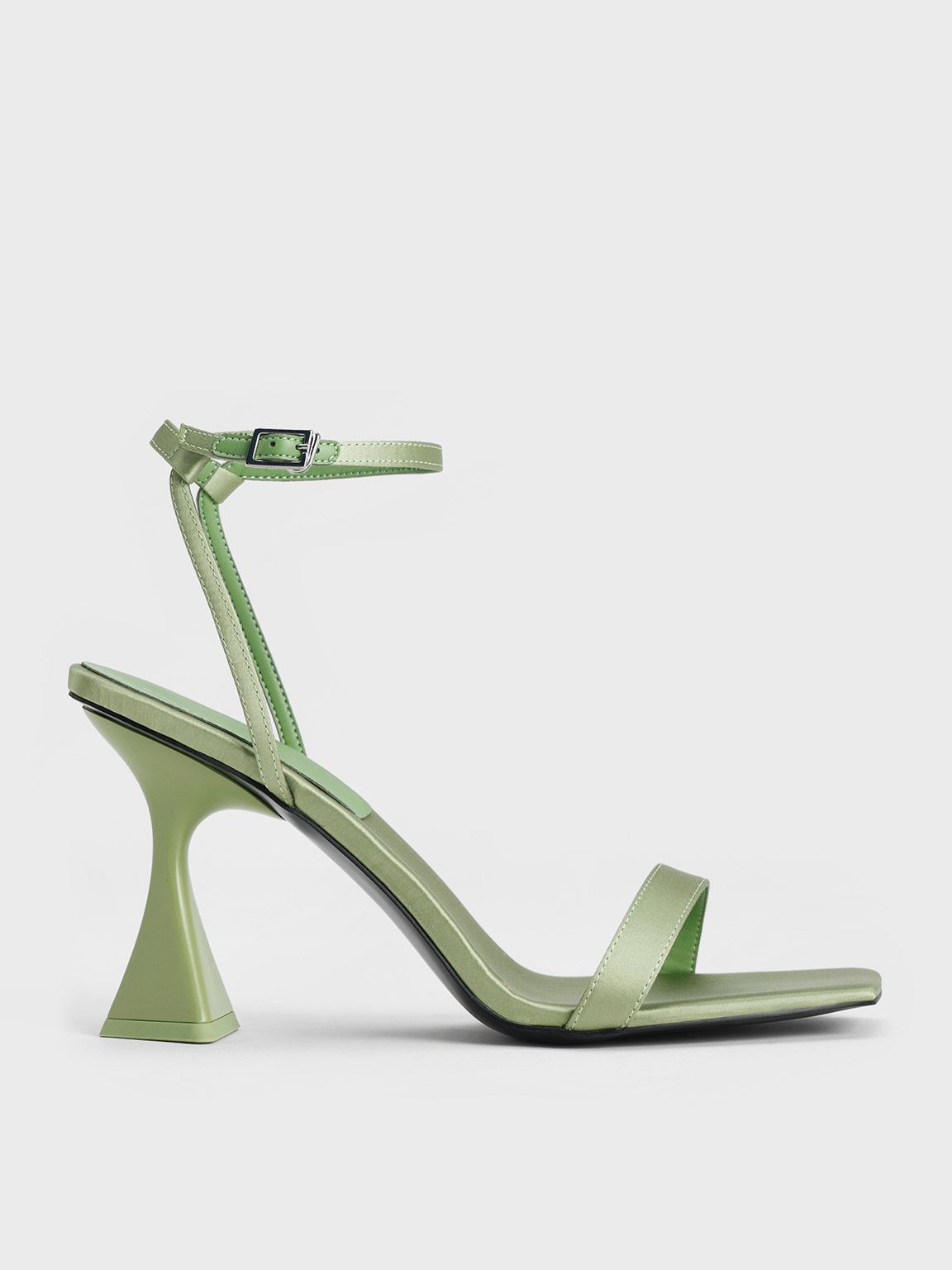 Green Recycled Polyester Ankle Strap Sandals | CHARLES &amp; KEITH | Charles & Keith US