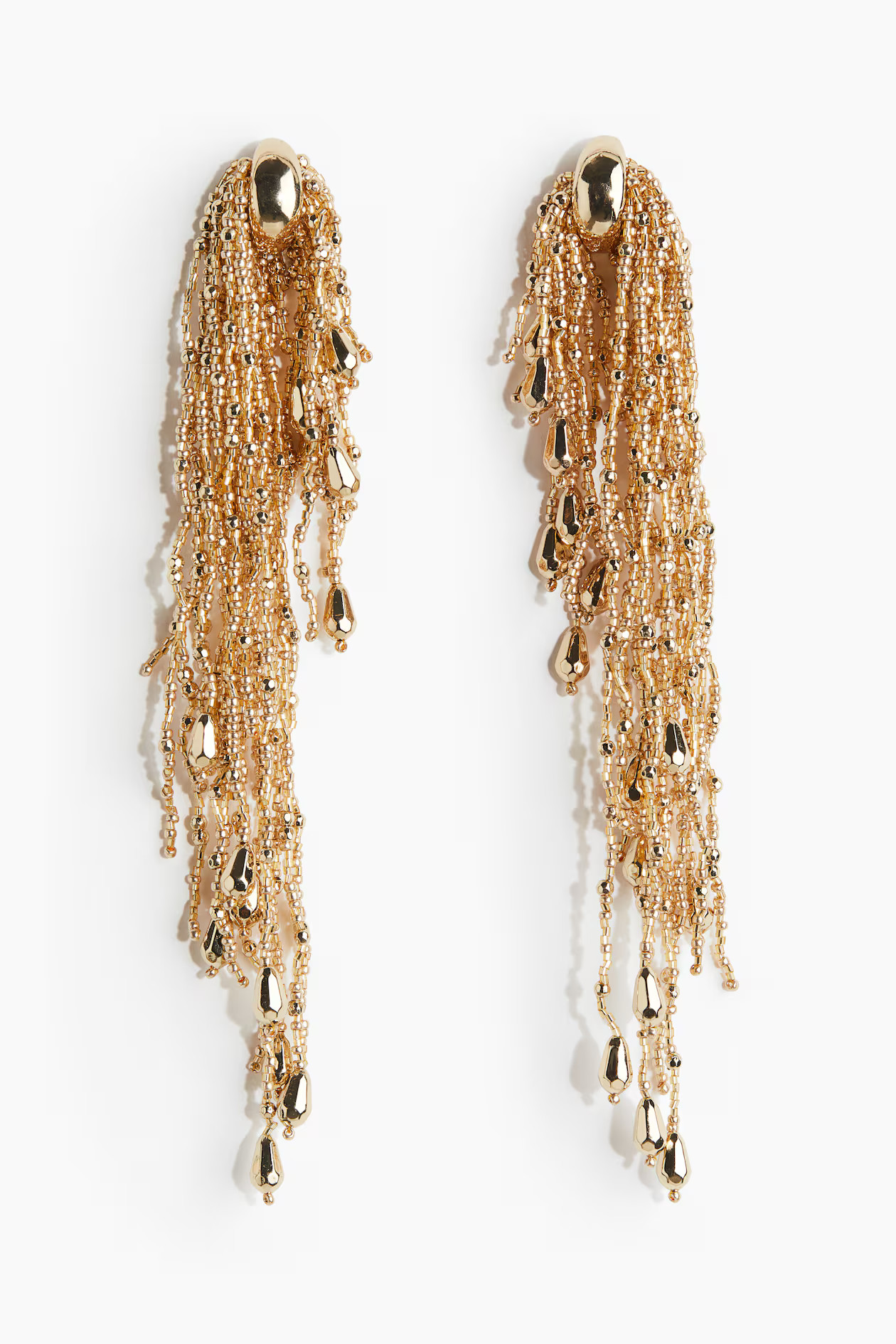 Long beaded earrings - Gold-coloured - Ladies | H&M GB | H&M (UK, MY, IN, SG, PH, TW, HK)