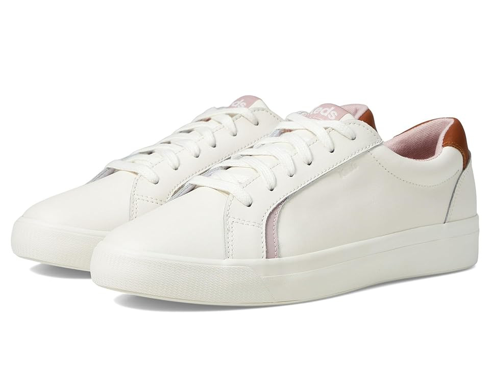 Keds Pursuit Lace Up Women's Shoes White/Cognac Leather : 5 B - Medium | Zappos