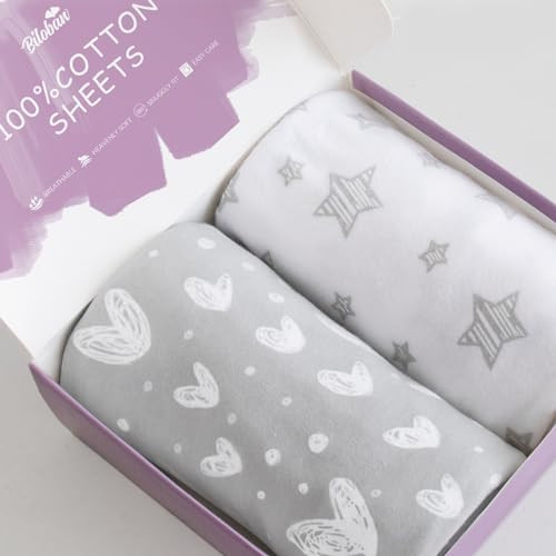 Bassinet Fitted Sheets Compatible with Graco Pack 'n-Play Dome LX Bassinet(not playard), 2 Pack, 100% Jersey Knit Cotton Sheets, Gray Print for Baby | Amazon (US)