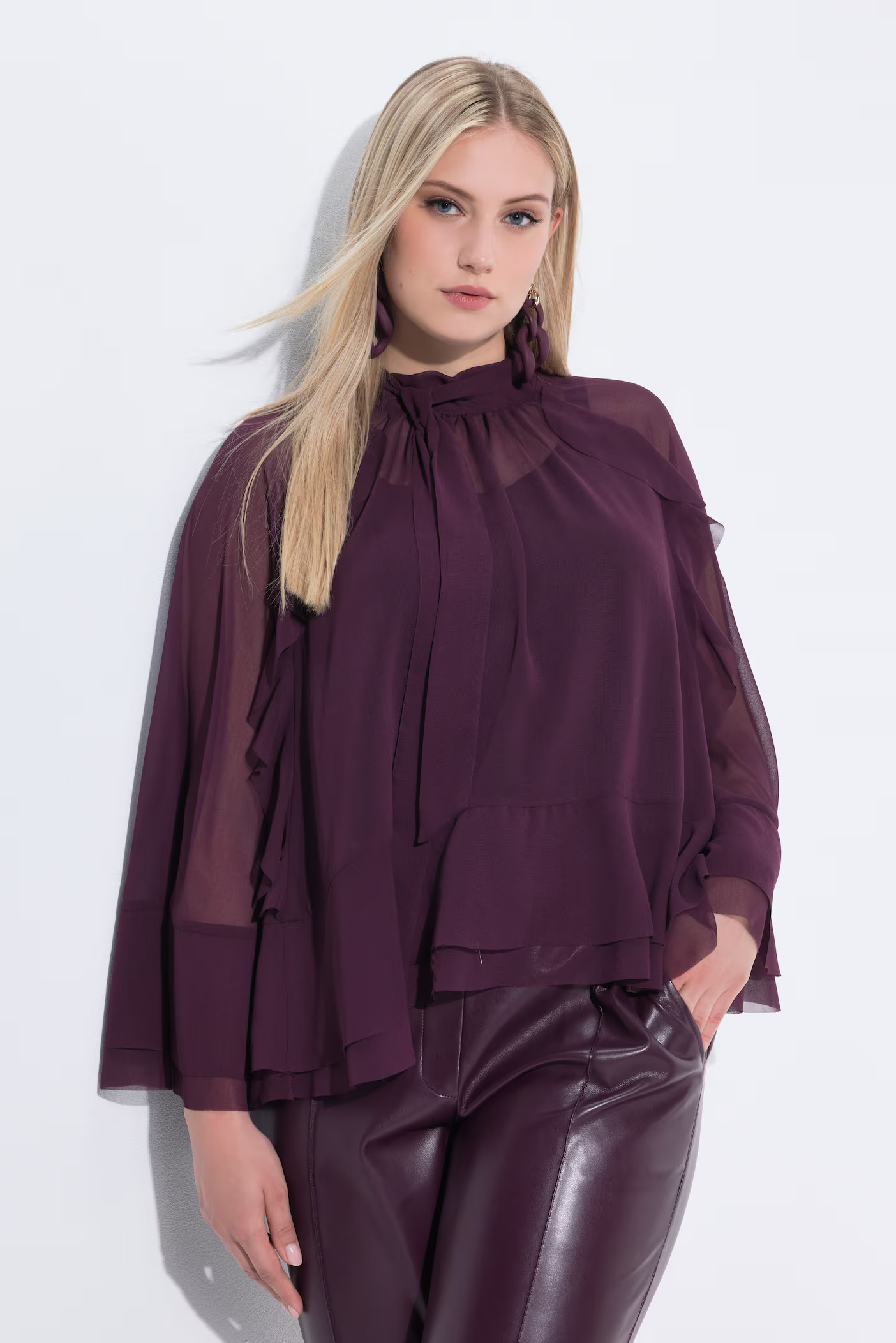 Chiffon Cape Blouse | Ulla Popken - US