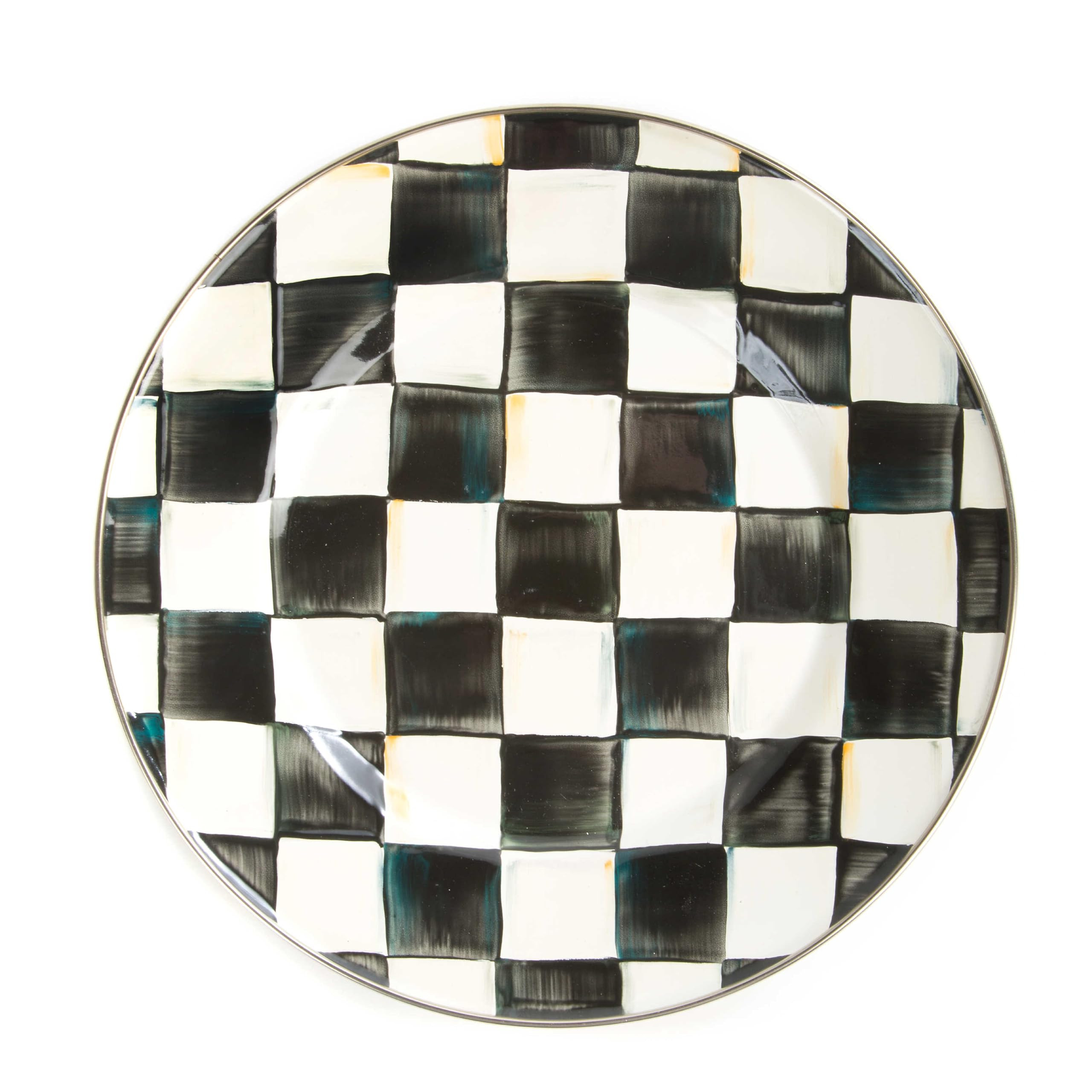 MACKENZIE-CHILDS Enamel Dinner Plate, Decorative Dinnerware Plate, 10 Inches, Set of 1, Black-and... | Amazon (US)