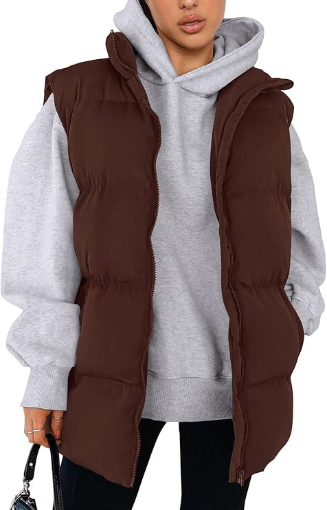 PRETTYGARDEN Women's Puffer Jacket Vests 2025 Fall Casual Sleeveless Stand Collar Zip Up Coats Wa... | Amazon (US)