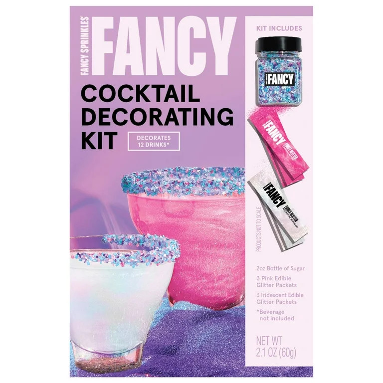 Fancy Sprinkles Cosmic Dreamer Cocktail and Mocktail Drink Decorating Kit, Pink and Iridescent, 2... | Walmart (US)