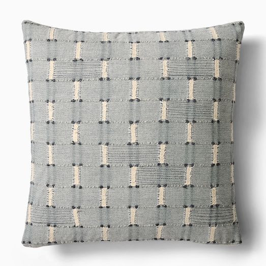 Embroidered Modern Blocks Pillow Cover | West Elm (US)